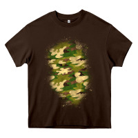 Chocolate Brown camouflage patch 1 Heavy Core Tee - BundleAndBundleShop
