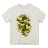 Cream camouflage patch 1 Heavy Core Tee - BundleAndBundleShop