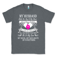 Charcoal Heather my husband holds the key to my heart Classic Tee - linhVisuals