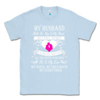 Dusty Blue my husband holds the key to my heart Classic Tee - linhVisuals