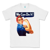 White rosie the riveter poster we can do it feminist retro Classic Tee - linhVisuals