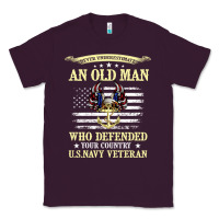 Plum never underestimate an old man us navy veteran Classic Tee - linhVisuals