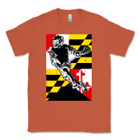 Copper lacrosse player maryland flag lax lacrosse stick retro Classic Tee - linhVisuals