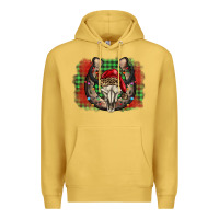 Antique Gold christmas horseshoe bull skull Premium Hoodie - BarkalooDesign