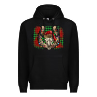 Black christmas horseshoe bull skull Premium Hoodie - BarkalooDesign
