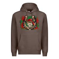 Coffee christmas horseshoe bull skull Premium Hoodie - BarkalooDesign