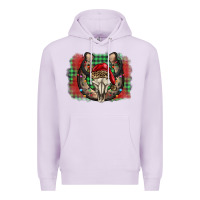 Lilac christmas horseshoe bull skull Premium Hoodie - BarkalooDesign