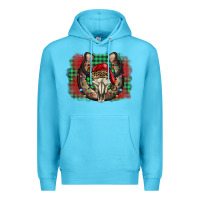 Ocean Blue christmas horseshoe bull skull Premium Hoodie - BarkalooDesign
