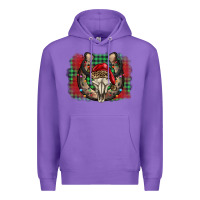 Purple christmas horseshoe bull skull Premium Hoodie - BarkalooDesign