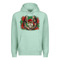 Seafoam christmas horseshoe bull skull Premium Hoodie - BarkalooDesign
