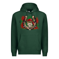 Sports Green christmas horseshoe bull skull Premium Hoodie - BarkalooDesign