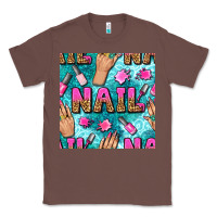 Chestnut nail art hands and polish with turquoise leopard and glitter seamless  Classic Tee - BundleAndBundleShop