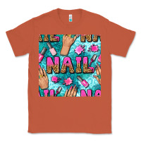 Copper nail art hands and polish with turquoise leopard and glitter seamless  Classic Tee - BundleAndBundleShop