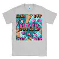 Moon Dust nail art hands and polish with turquoise leopard and glitter seamless  Classic Tee - BundleAndBundleShop