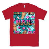 Nail Art Hands And Polish With Turquoise Leopard And Glitter Seamless  Classic Tee | Teevron