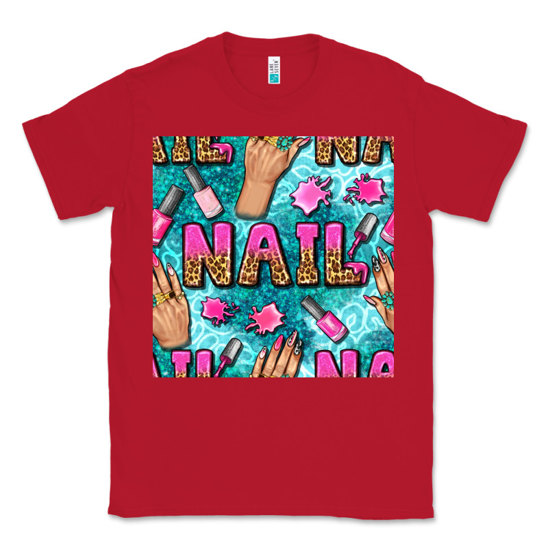 Nail Art Hands And Polish With Turquoise Leopard And Glitter Seamless  Classic Tee by BundleAndBundleShop | Teevron