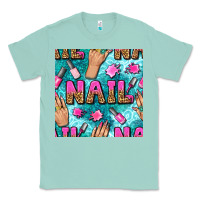 Seafoam nail art hands and polish with turquoise leopard and glitter seamless  Classic Tee - BundleAndBundleShop