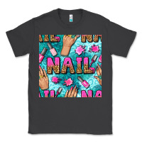 Smoke nail art hands and polish with turquoise leopard and glitter seamless  Classic Tee - BundleAndBundleShop