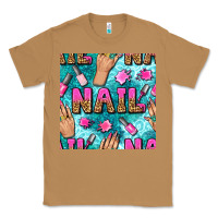 Toasted Coconut nail art hands and polish with turquoise leopard and glitter seamless  Classic Tee - BundleAndBundleShop