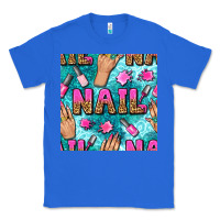 True Royal nail art hands and polish with turquoise leopard and glitter seamless  Classic Tee - BundleAndBundleShop