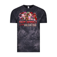 Cloud Black farm animals is my valentine Vintage Tee - RacoonDesign