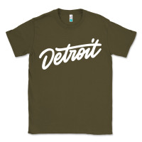 Army Green DETROIT Classic Tee - linhVisuals