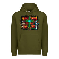 Army Green cross leopard cowhide glitter serape Premium Hoodie - RanaPortraitStore