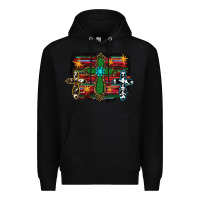 Black cross leopard cowhide glitter serape Premium Hoodie - RanaPortraitStore