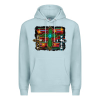 Blue Mist cross leopard cowhide glitter serape Premium Hoodie - RanaPortraitStore