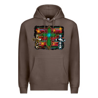 Coffee cross leopard cowhide glitter serape Premium Hoodie - RanaPortraitStore