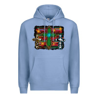 Colony Blue cross leopard cowhide glitter serape Premium Hoodie - RanaPortraitStore