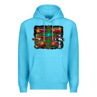 Ocean Blue cross leopard cowhide glitter serape Premium Hoodie - RanaPortraitStore