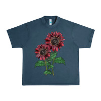 Midnight Navy 2 Chocolate sunflower Urban Heavy Tee - LillyAllenDesigns