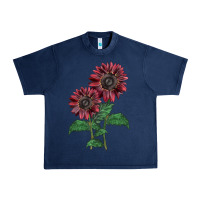 Navy 2 Chocolate sunflower Urban Heavy Tee - LillyAllenDesigns
