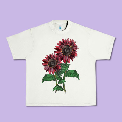 2 Chocolate Sunflower Urban Heavy Tee Designed By Lillyallendesigns