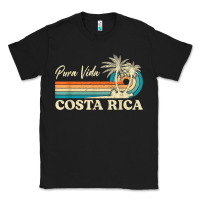 Black costa rica retro beach vacation costa rica souvenir beach t shirt Classic Tee - linhVisuals