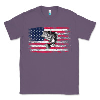 Lavender bass fishing distressed american flag essential Classic Tee - linhVisuals