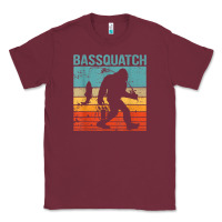 Burgundy bassquatch! funny bigfoot fishing outdoor retro Classic Tee - linhVisuals