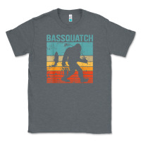 Charcoal Heather bassquatch! funny bigfoot fishing outdoor retro Classic Tee - linhVisuals