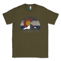 Army Green breckenridge colorado x co flag mountain peak raglan baseball tee Classic Tee - linhVisuals