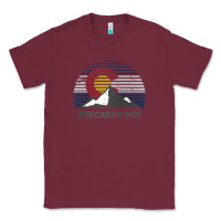 Burgundy breckenridge colorado x co flag mountain peak raglan baseball tee Classic Tee - linhVisuals