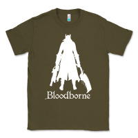 Army Green bloodborne zipped Classic Tee - linhVisuals