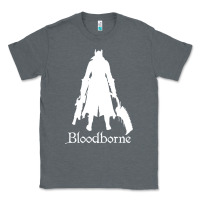 Charcoal Heather bloodborne zipped Classic Tee - linhVisuals