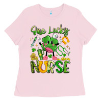 Bubblegum Pink one lucky nurse Ladies Tee - Artiststas