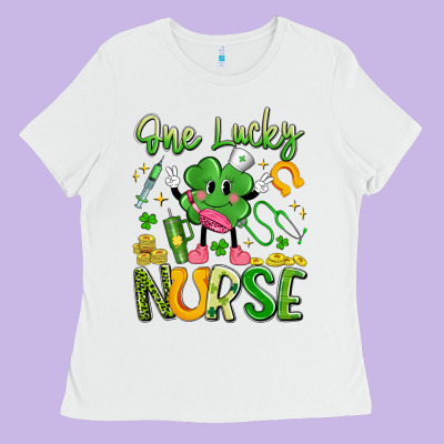 One Lucky Nurse Ladies Tee Designed By Artiststas