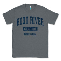 Charcoal Heather hood river oregon or vintage sports established navy design t shirt Classic Tee - linhVisuals