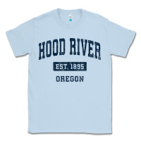 Dusty Blue hood river oregon or vintage sports established navy design t shirt Classic Tee - linhVisuals