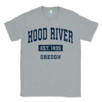 Heather Grey hood river oregon or vintage sports established navy design t shirt Classic Tee - linhVisuals
