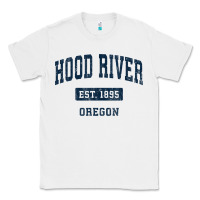 White hood river oregon or vintage sports established navy design t shirt Classic Tee - linhVisuals