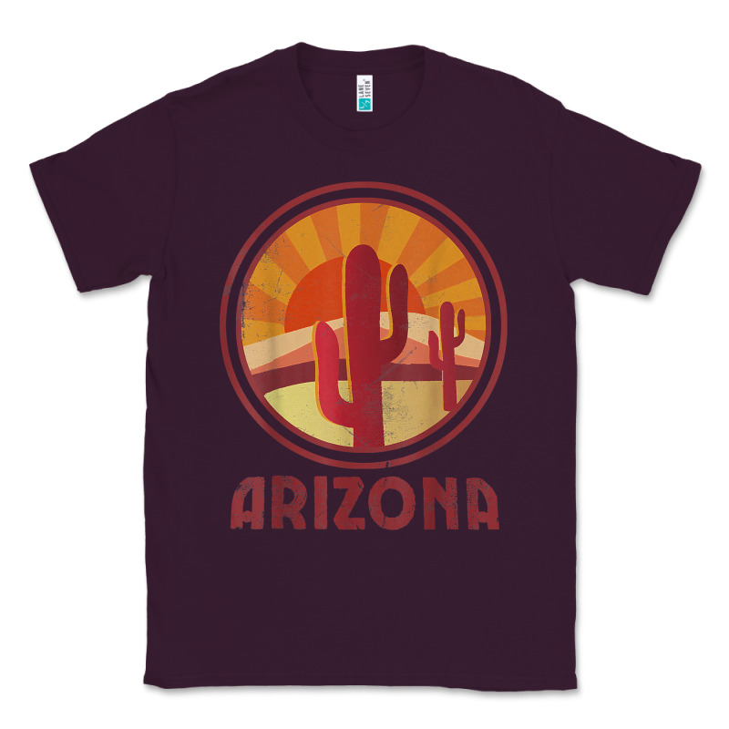 Arizona Cactus Sunset Scene Graphic T Shirt Classic Tee by linhVisuals | Teevron